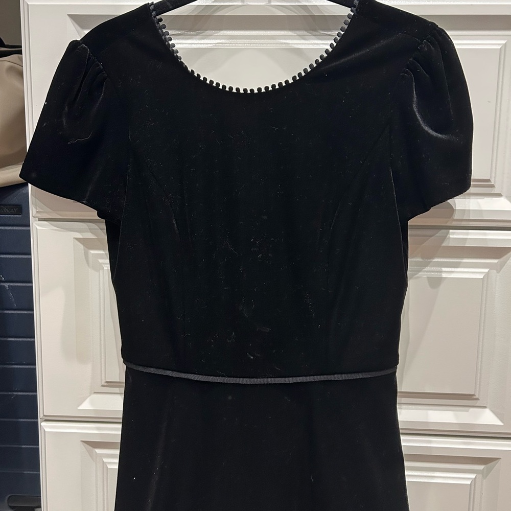 Draper James black velvet dress